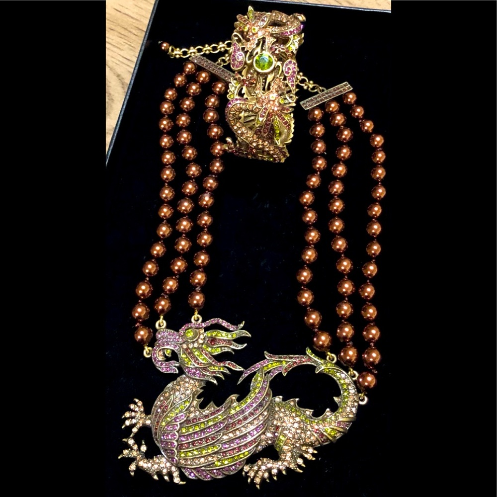 SOLD Heidi Daus Dragon necklace & bracelet set